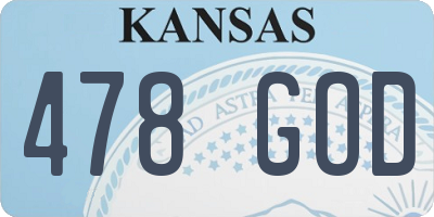 KS license plate 478GOD
