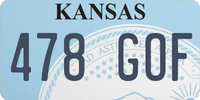 KS license plate 478GOF