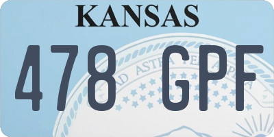KS license plate 478GPF