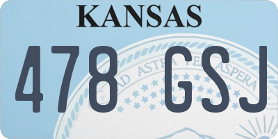 KS license plate 478GSJ
