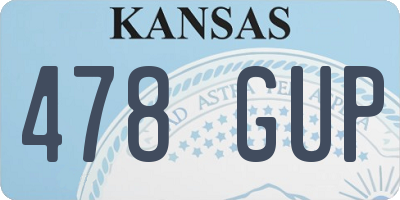 KS license plate 478GUP