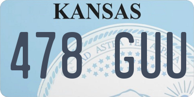 KS license plate 478GUU