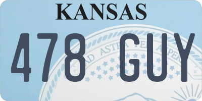 KS license plate 478GUY