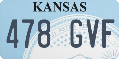 KS license plate 478GVF