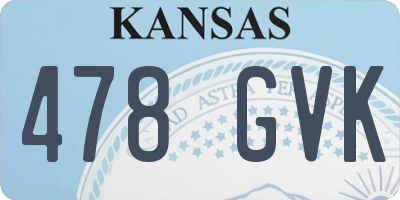 KS license plate 478GVK