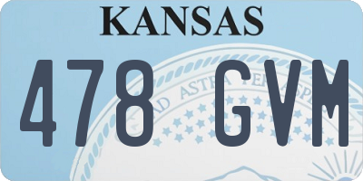 KS license plate 478GVM