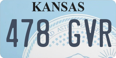 KS license plate 478GVR