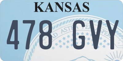KS license plate 478GVY