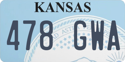 KS license plate 478GWA