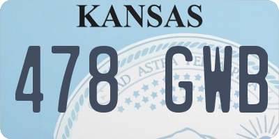 KS license plate 478GWB