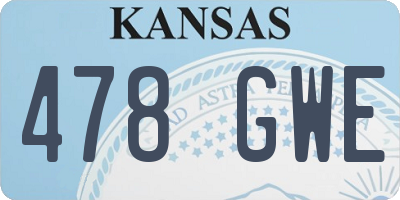 KS license plate 478GWE