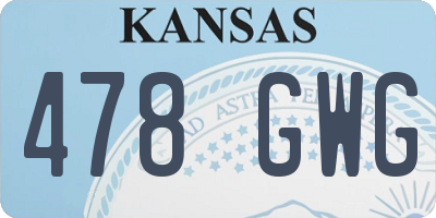 KS license plate 478GWG