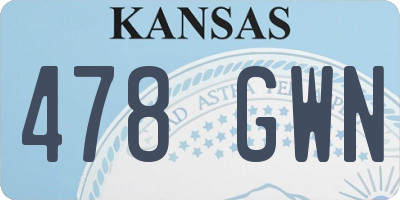 KS license plate 478GWN