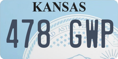 KS license plate 478GWP
