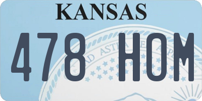 KS license plate 478HOM