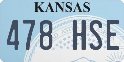 KS license plate 478HSE