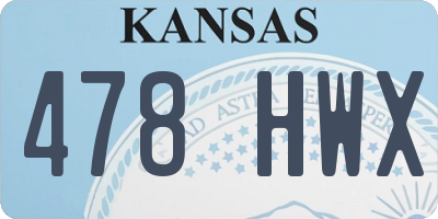 KS license plate 478HWX