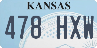 KS license plate 478HXW