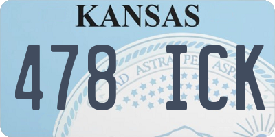 KS license plate 478ICK