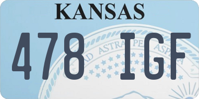 KS license plate 478IGF