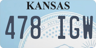 KS license plate 478IGW