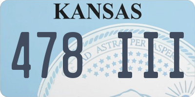 KS license plate 478III