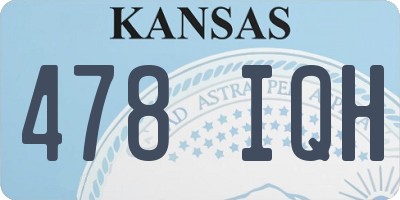 KS license plate 478IQH