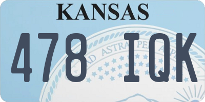 KS license plate 478IQK