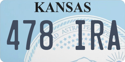 KS license plate 478IRA