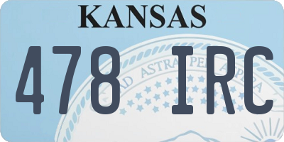 KS license plate 478IRC