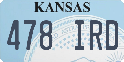KS license plate 478IRD