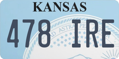 KS license plate 478IRE