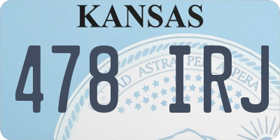 KS license plate 478IRJ