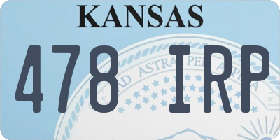 KS license plate 478IRP