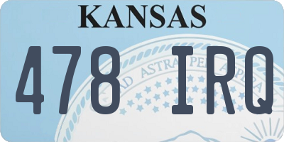 KS license plate 478IRQ