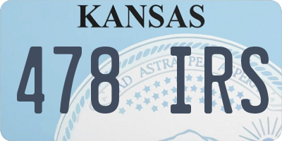 KS license plate 478IRS