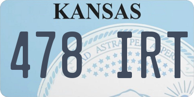 KS license plate 478IRT