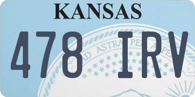 KS license plate 478IRV