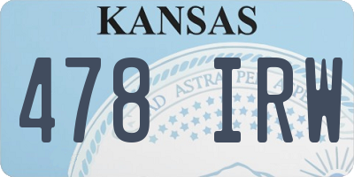 KS license plate 478IRW