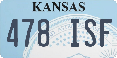 KS license plate 478ISF