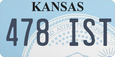 KS license plate 478IST