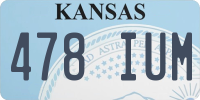 KS license plate 478IUM