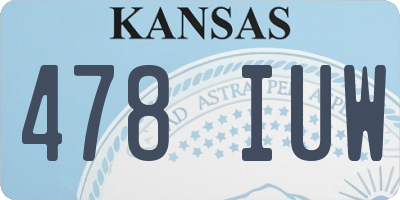 KS license plate 478IUW