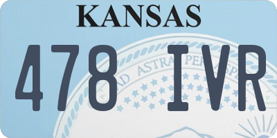 KS license plate 478IVR