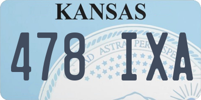 KS license plate 478IXA