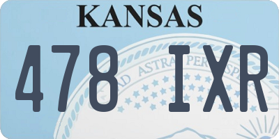 KS license plate 478IXR