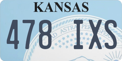 KS license plate 478IXS