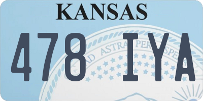 KS license plate 478IYA