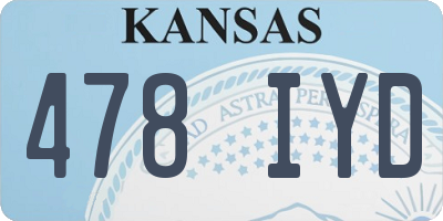KS license plate 478IYD