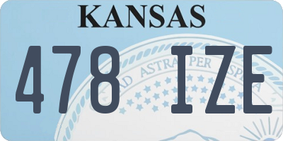 KS license plate 478IZE